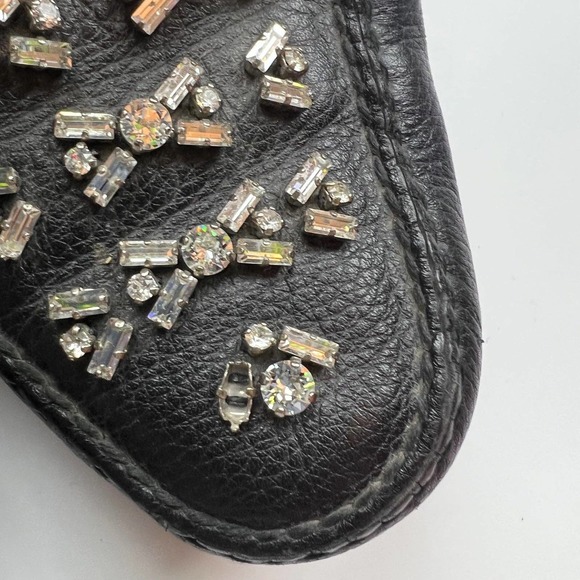 Prada authentic crystal embellished slip on black womens loafers size 7 - Picture 7 of 8